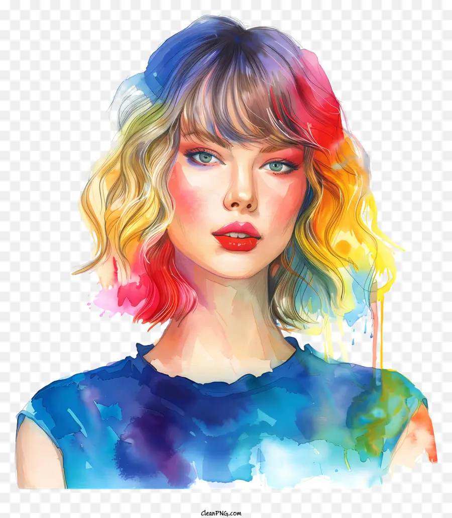 Taylor Swift，Cabelo Colorido PNG