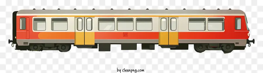 De Trem，Trem Laranja E Branco PNG