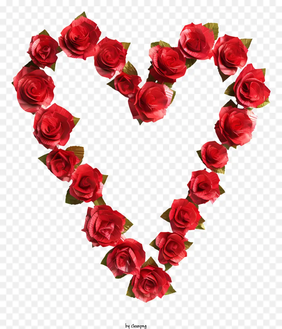 Coração Floral，Rosas Vermelhas PNG