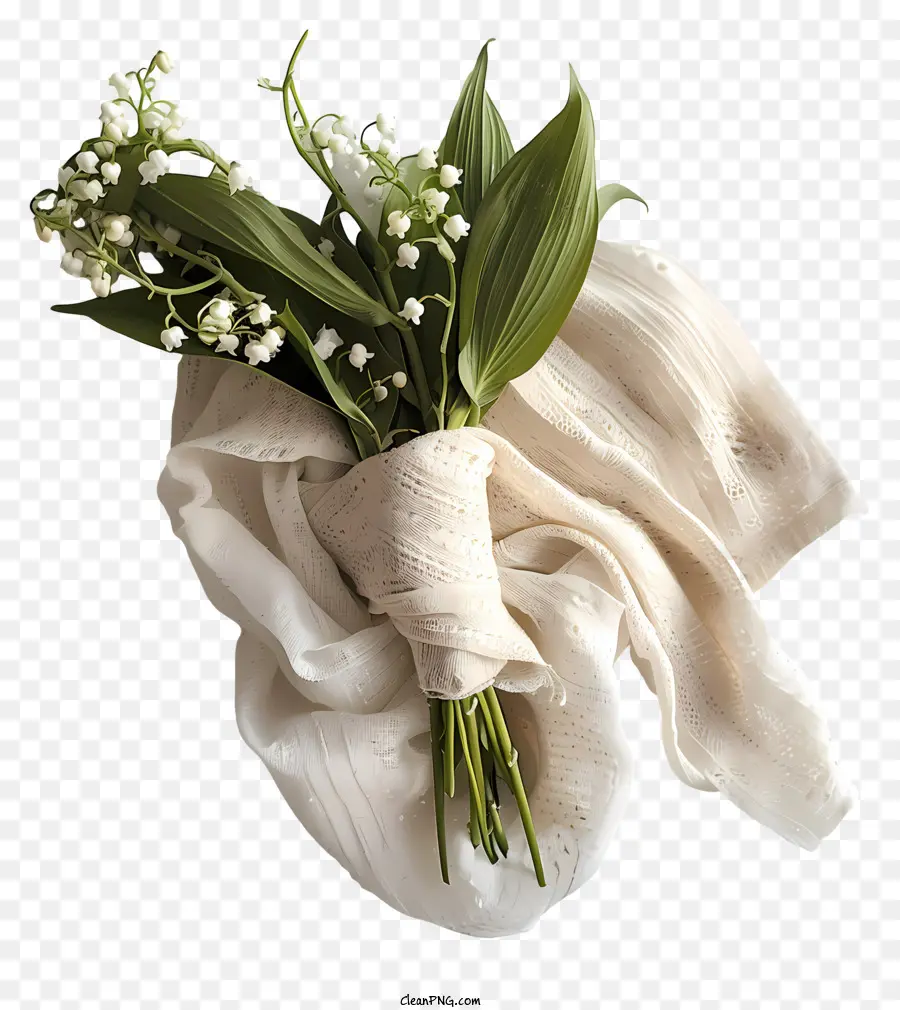 Flores Da Primavera，Lenço De Linho Branco PNG