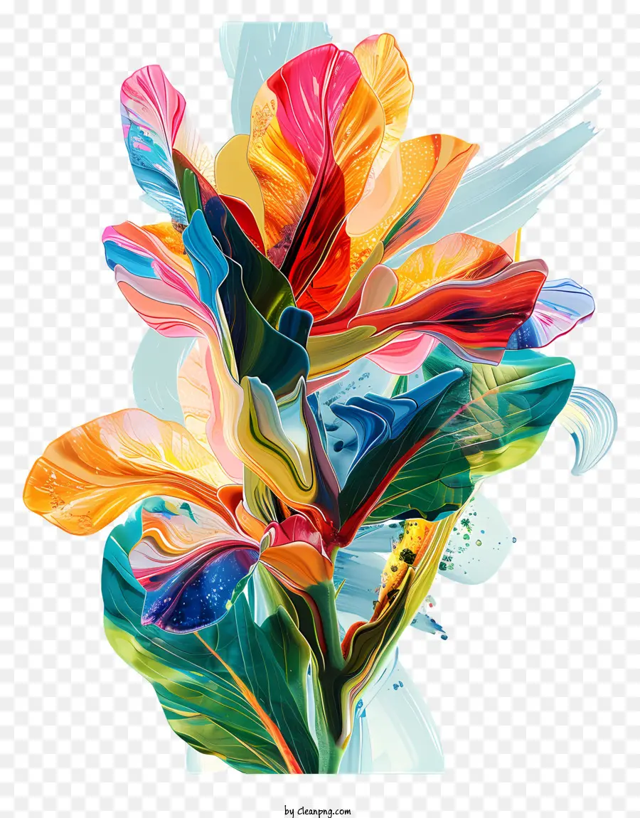 Flor Canna Indica，Arte Floral Abstrata PNG