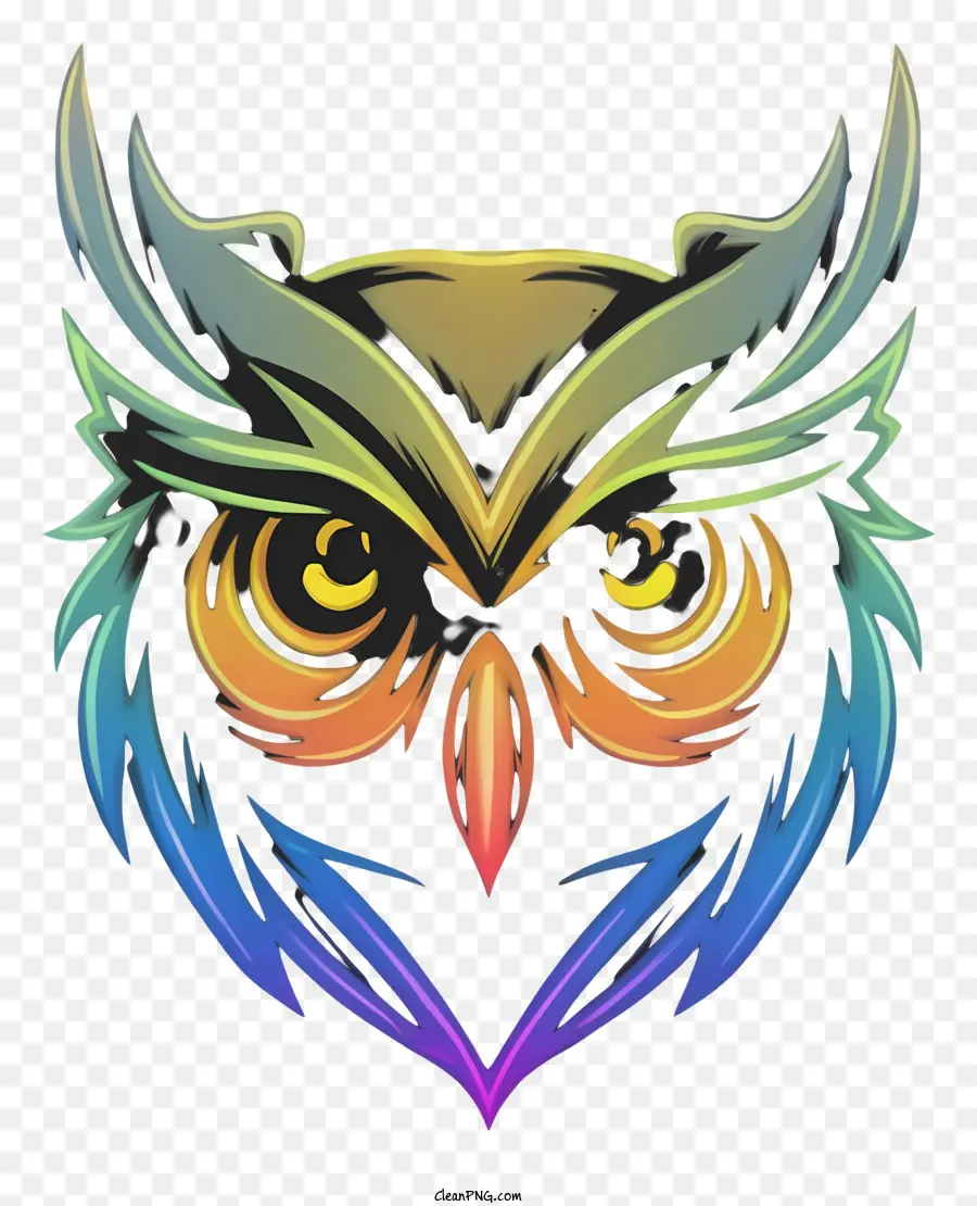 Arco íris Coruja，Pássaro Colorido PNG