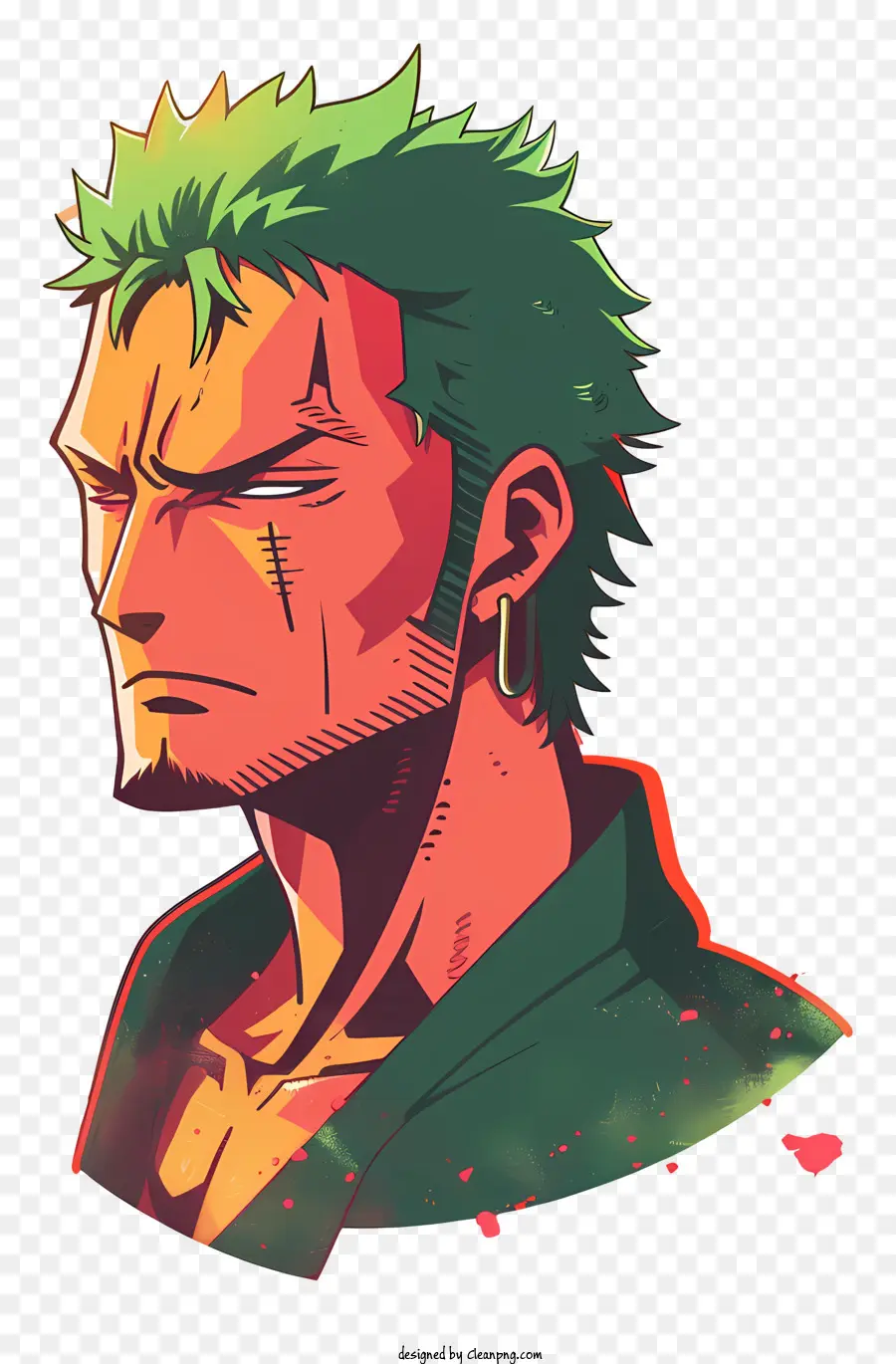 Uma Peça Roronoa Zoro，Cabelo Verde PNG