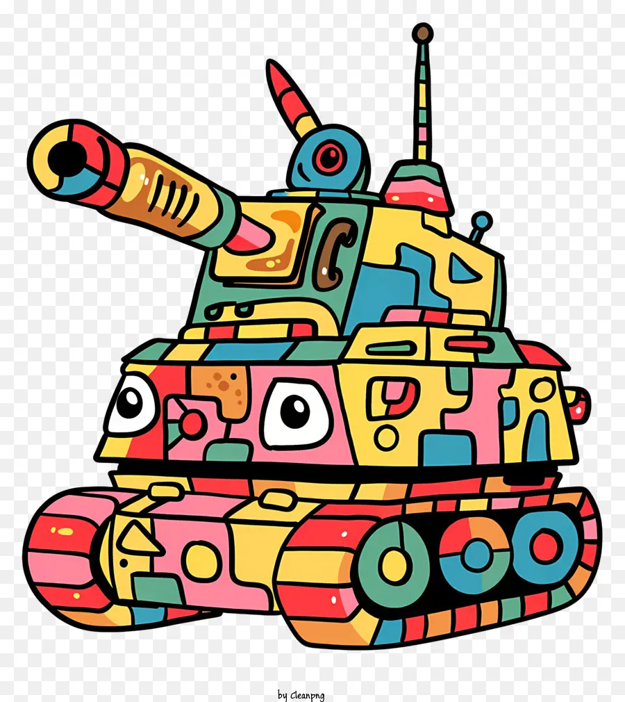 Cartoon Tanque，Tanque Colorido PNG