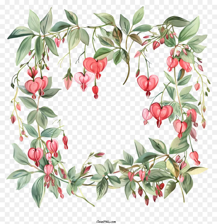 Moldura Das Flores Da Primavera，Heartshaped Flores PNG