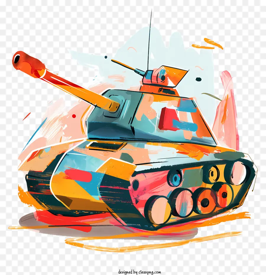 Tanque De Desenho Animado，Tanque Colorido PNG