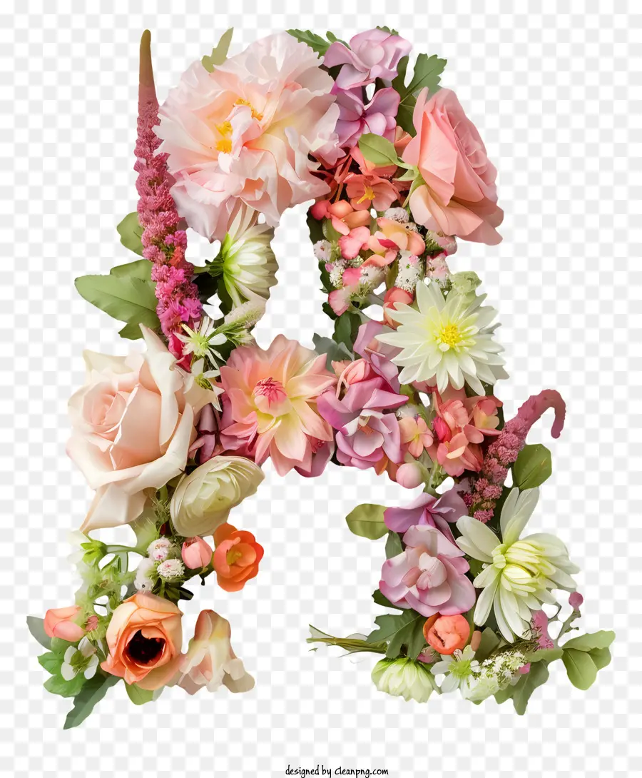 Carta Floral A，Arranjo De Flores PNG