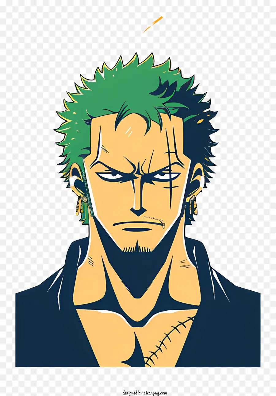 Uma Peça Roronoa Zoro，Cabelo Verde PNG