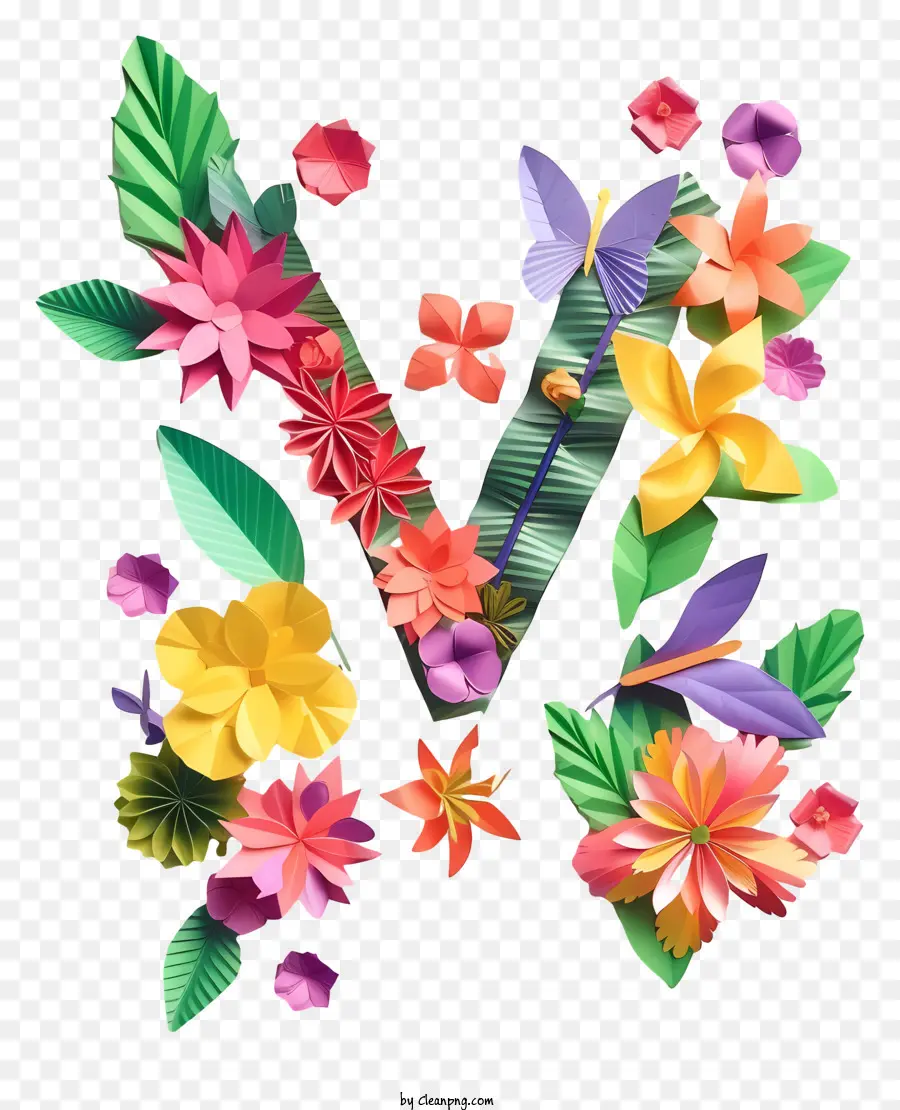 Flores，Floral Letra PNG