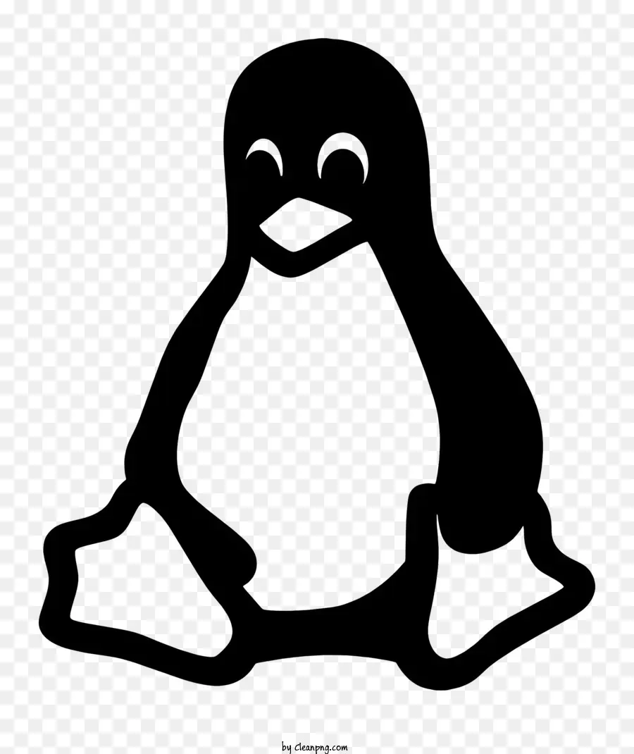 Linux Logotipo，Preto Penguin PNG