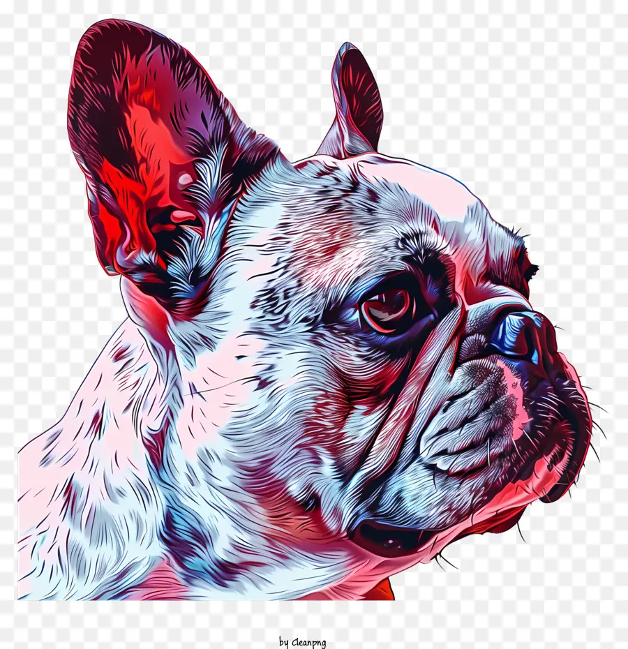 Bulldog Francês，Pintura Digital PNG