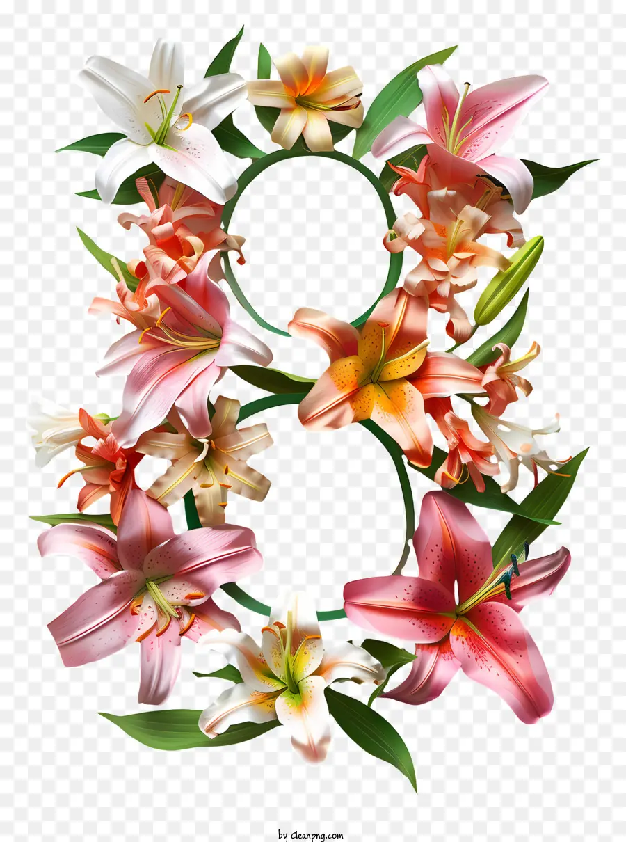Número 8 Flores，Carta De Flor PNG