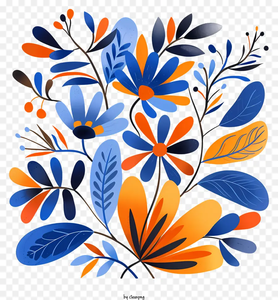 Flor Azul，A Arte Abstrata PNG