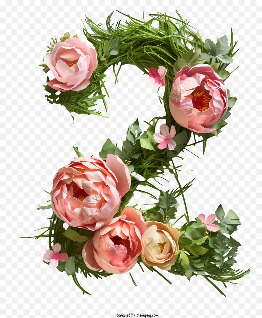 Flores Número 2，Rosas Cor De Rosa PNG