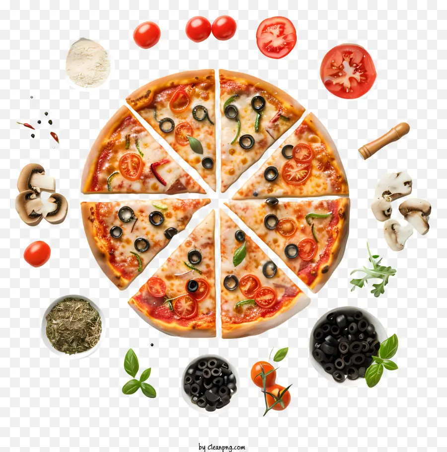 Pizza，Tomates PNG