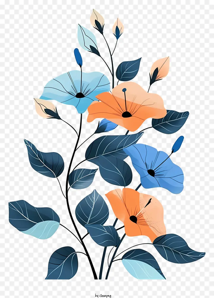 Flor Azul，Arranjo Floral PNG