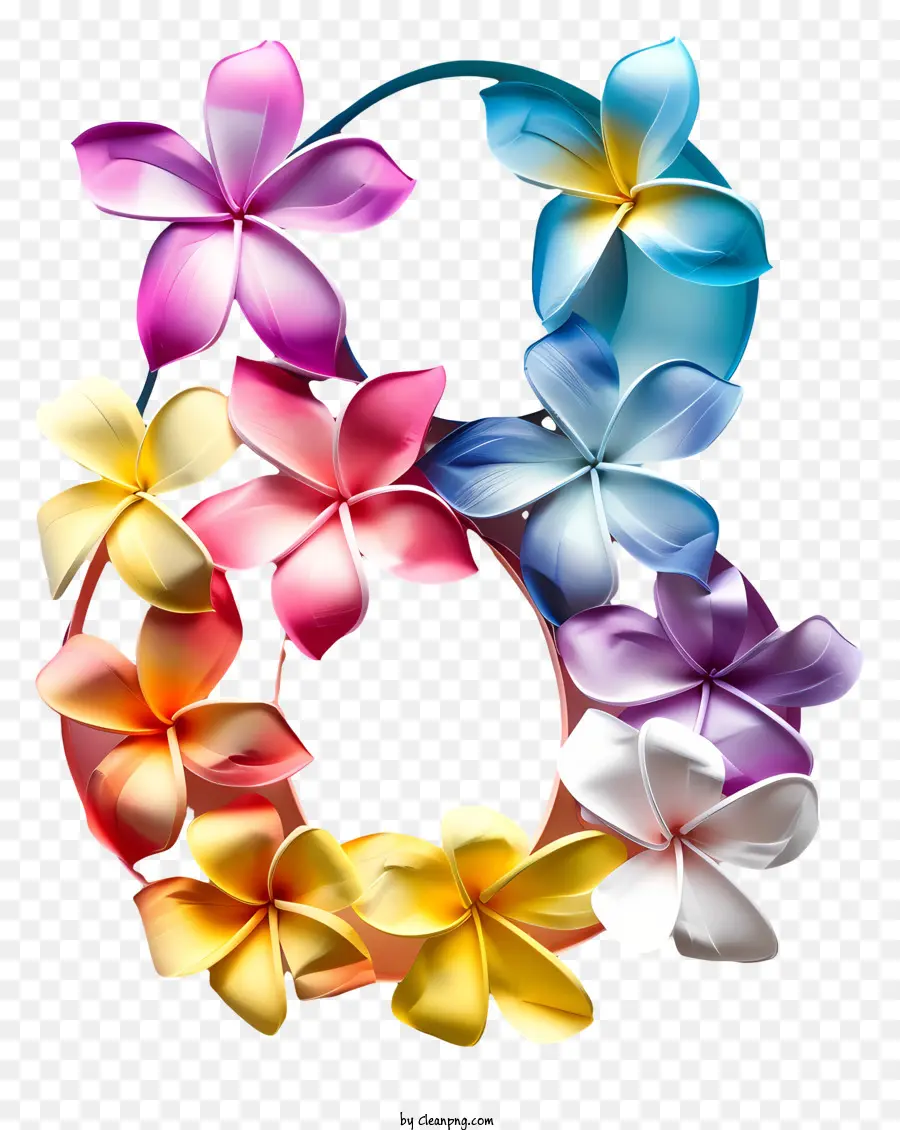 Número 8 Flores，Design Floral PNG