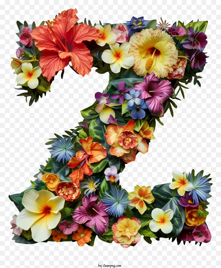 Carta Floral Z，Carta De Flor PNG