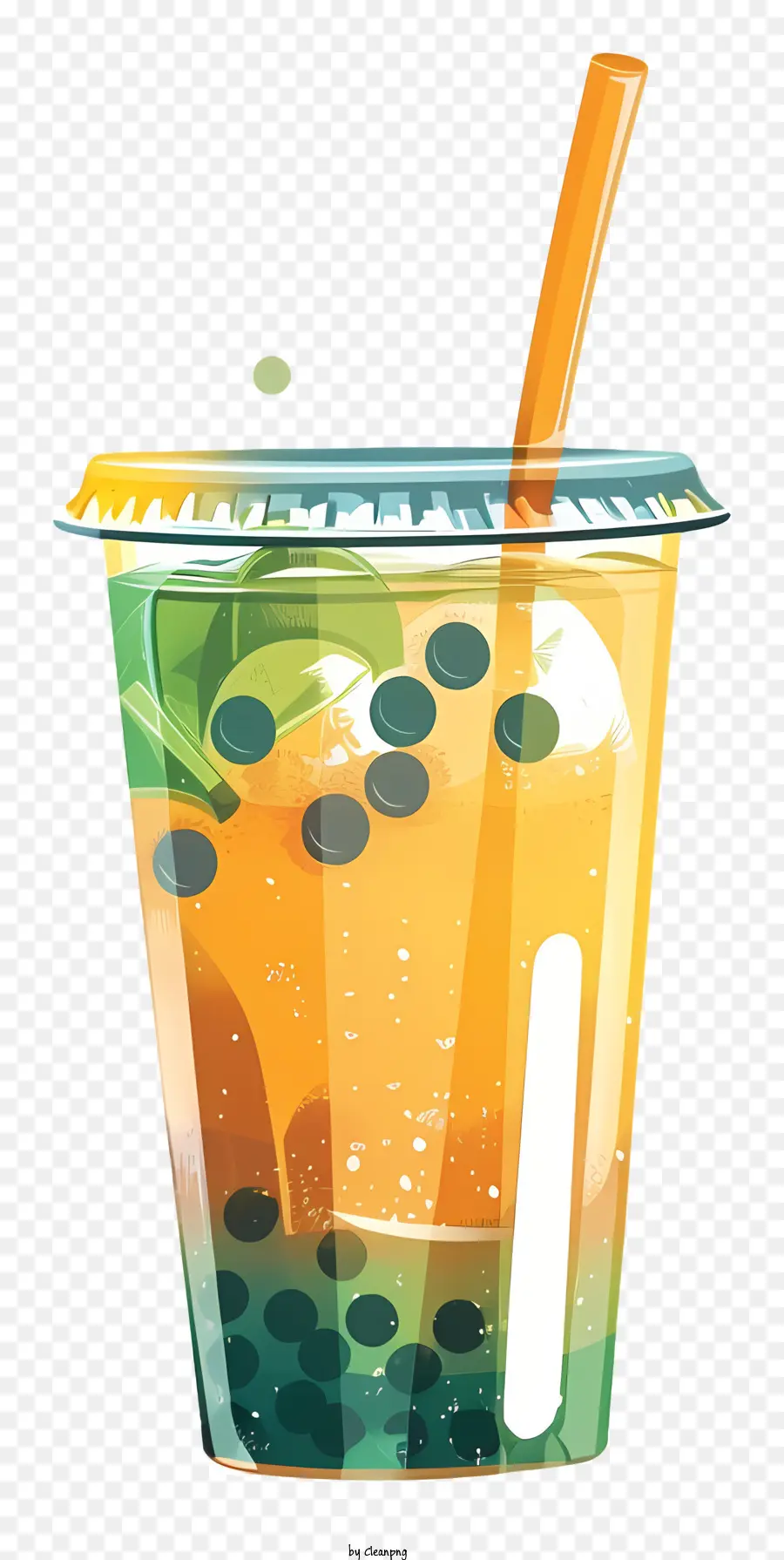 Chá Da Bolha，Orange Drink PNG