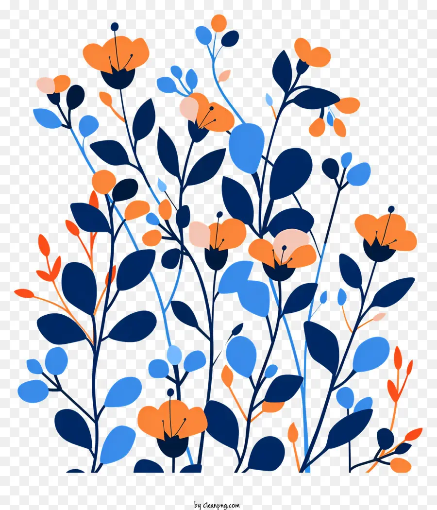 Flor Azul，Flores De Laranja PNG