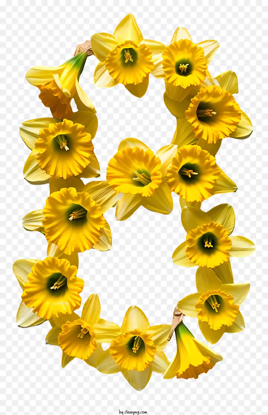 Número 8 Flores，Narcisos PNG