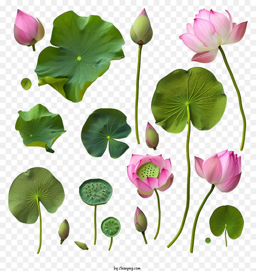 Flores De Lótus，Lírios De água Rosa PNG