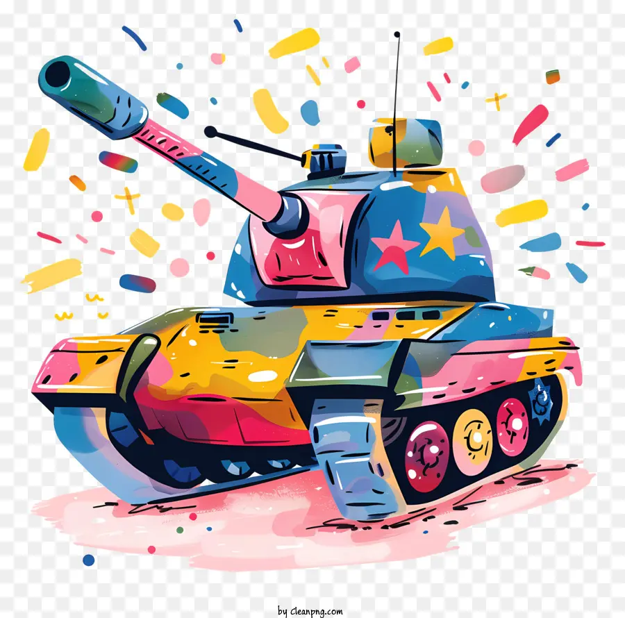 Tanque De Desenho Animado，Tanque Colorido PNG