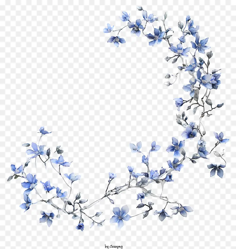 Videira Azul，Coroa De Flores PNG