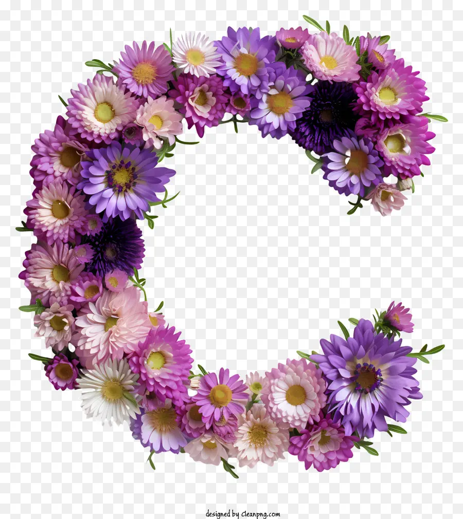 Carta Floral C，Arranjo De Flores PNG