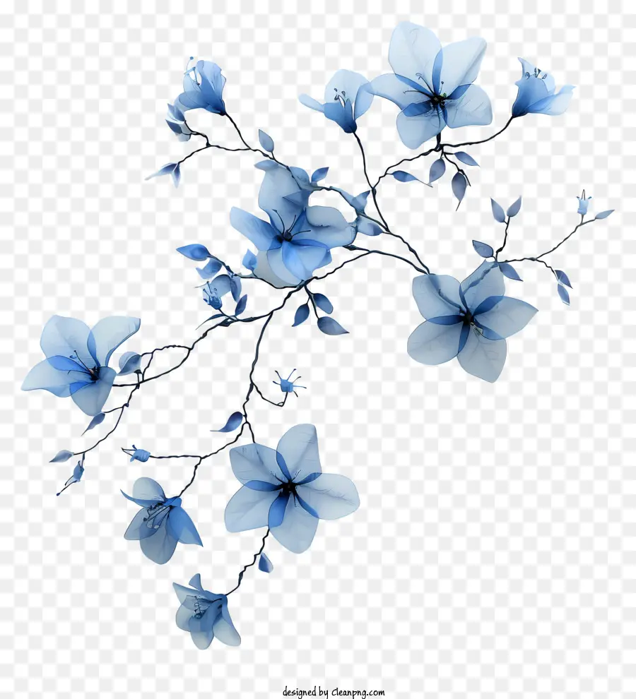 Videira Azul，Flores Azuis PNG