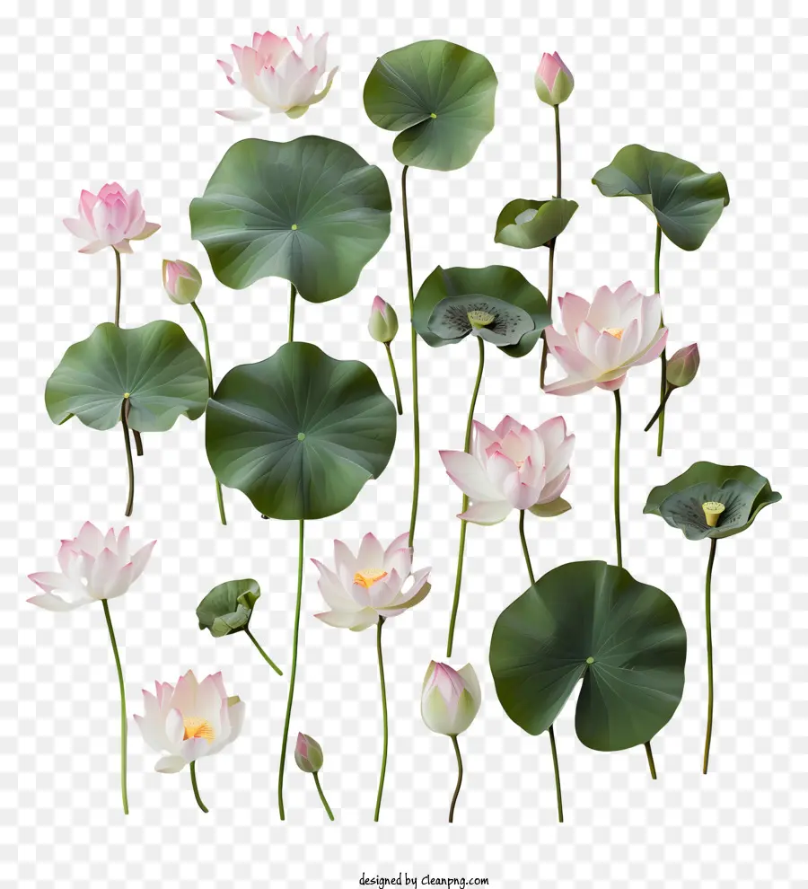 Flores De Lótus，Folhas PNG