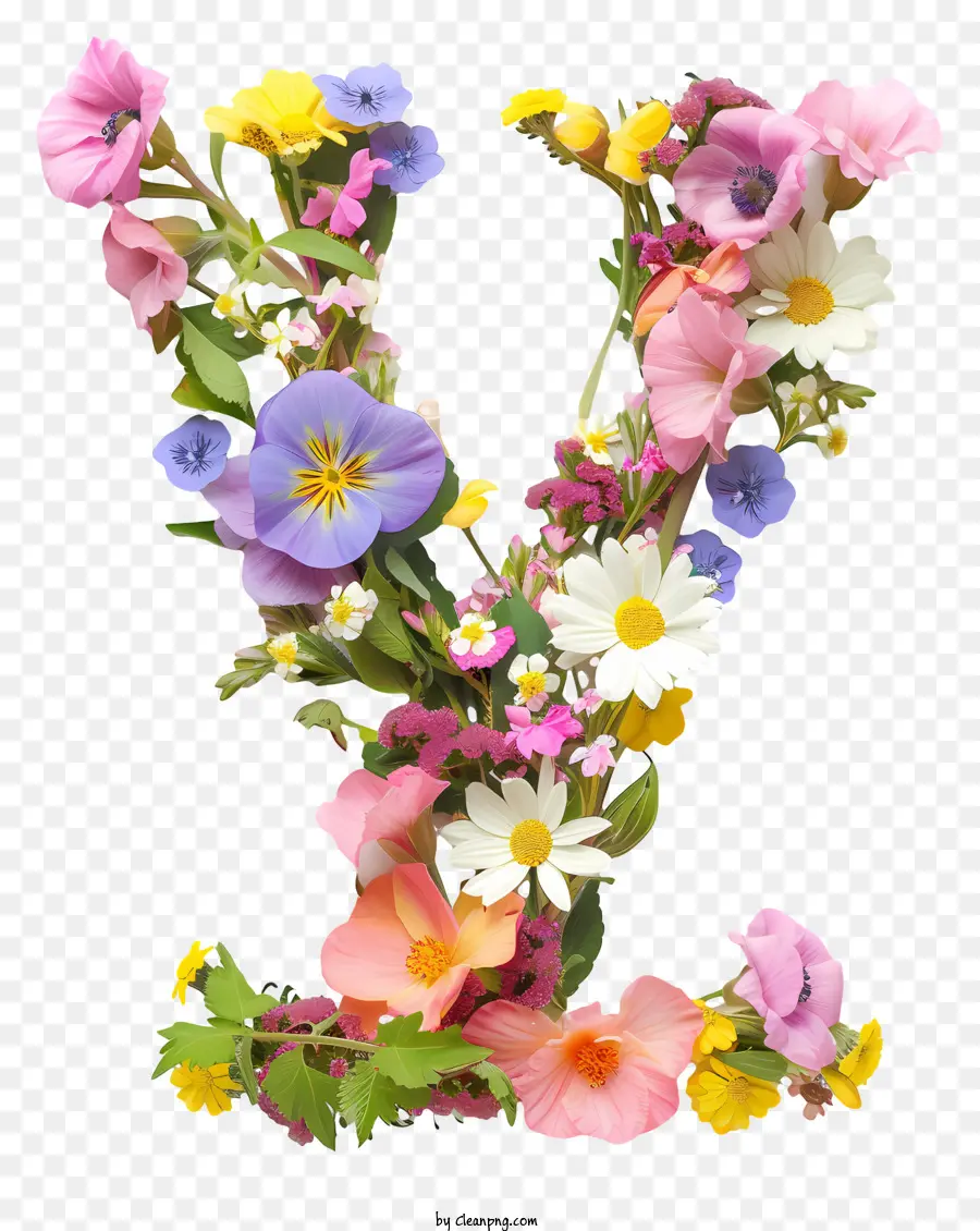 Carta Floral Y，Arranjos Florais PNG