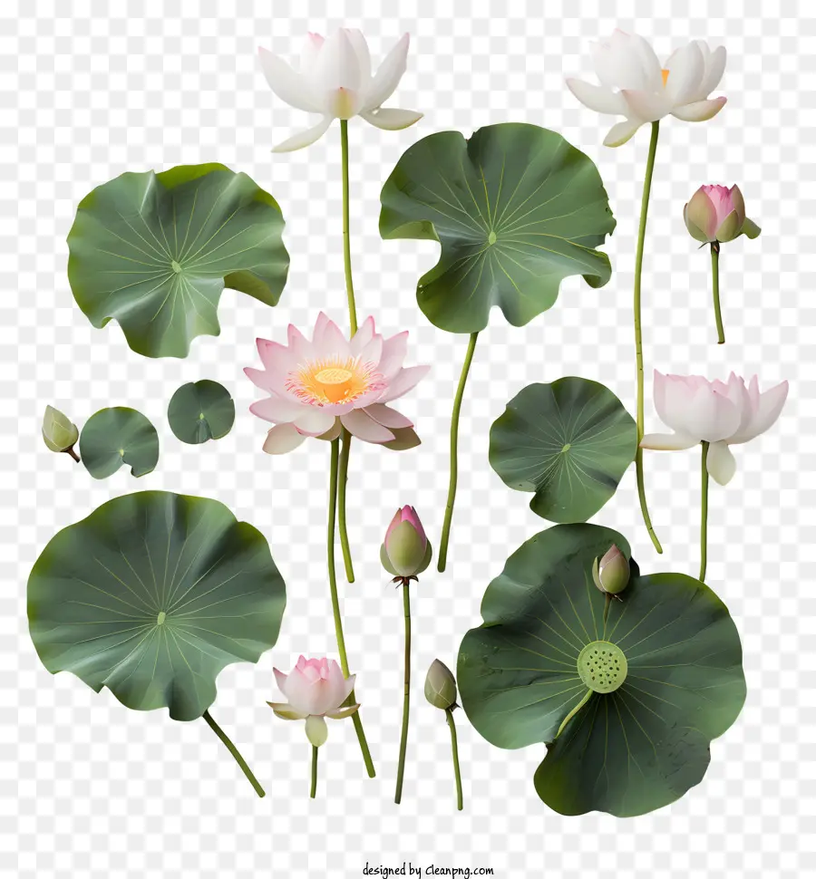Flores De Lótus，Os Lírios De água PNG