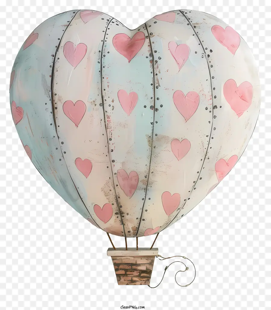 Balão De Ar Quente，Em Forma De Coração PNG