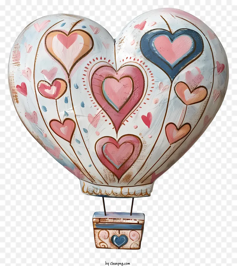 Balão De Ar Quente，Coração Em Forma De Balão PNG