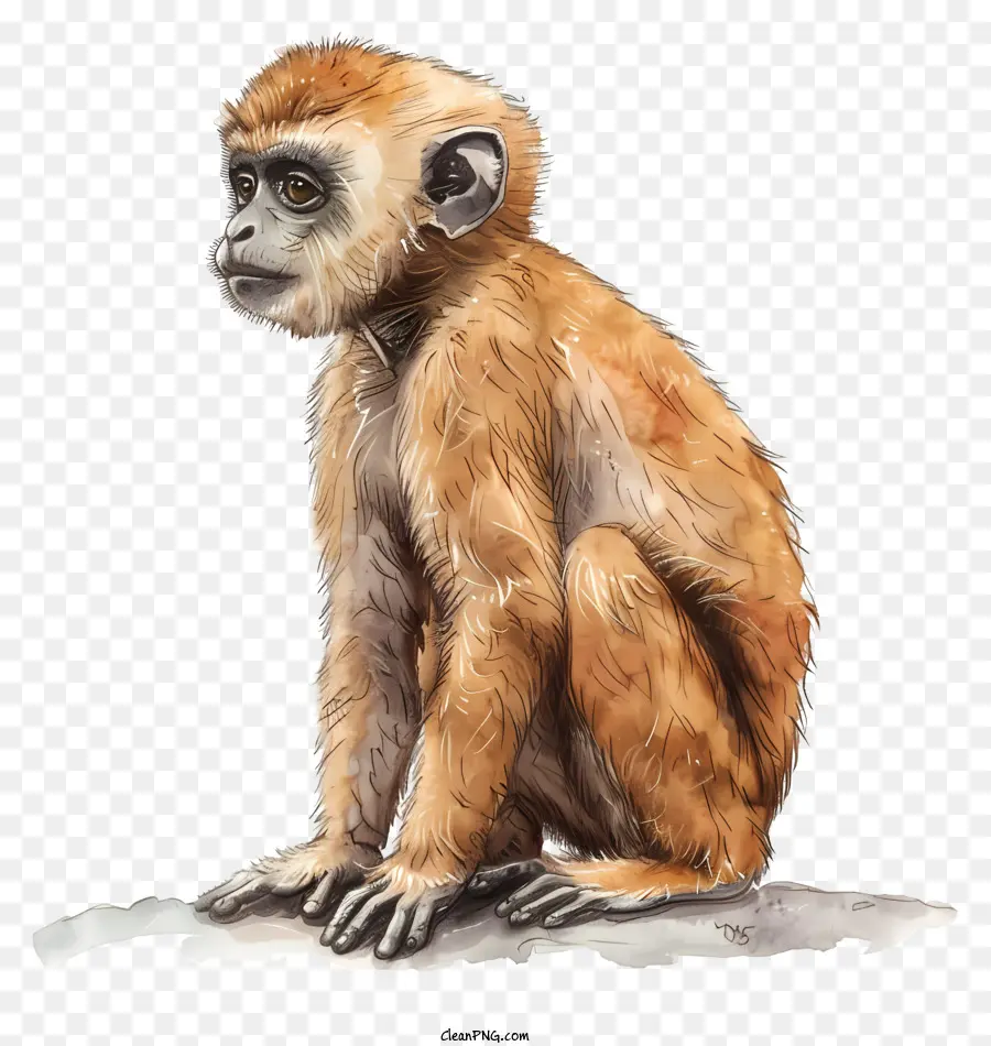 Macaco，Pintura Em Aquarela PNG