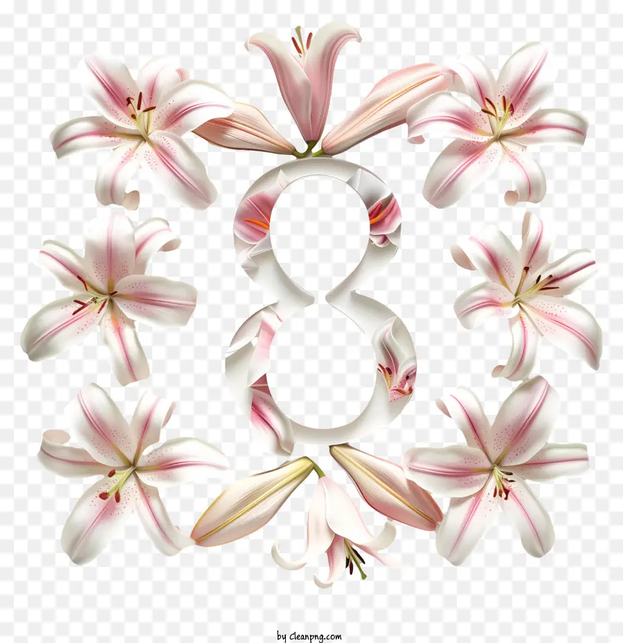 Número Floral Oito，Número 8 PNG
