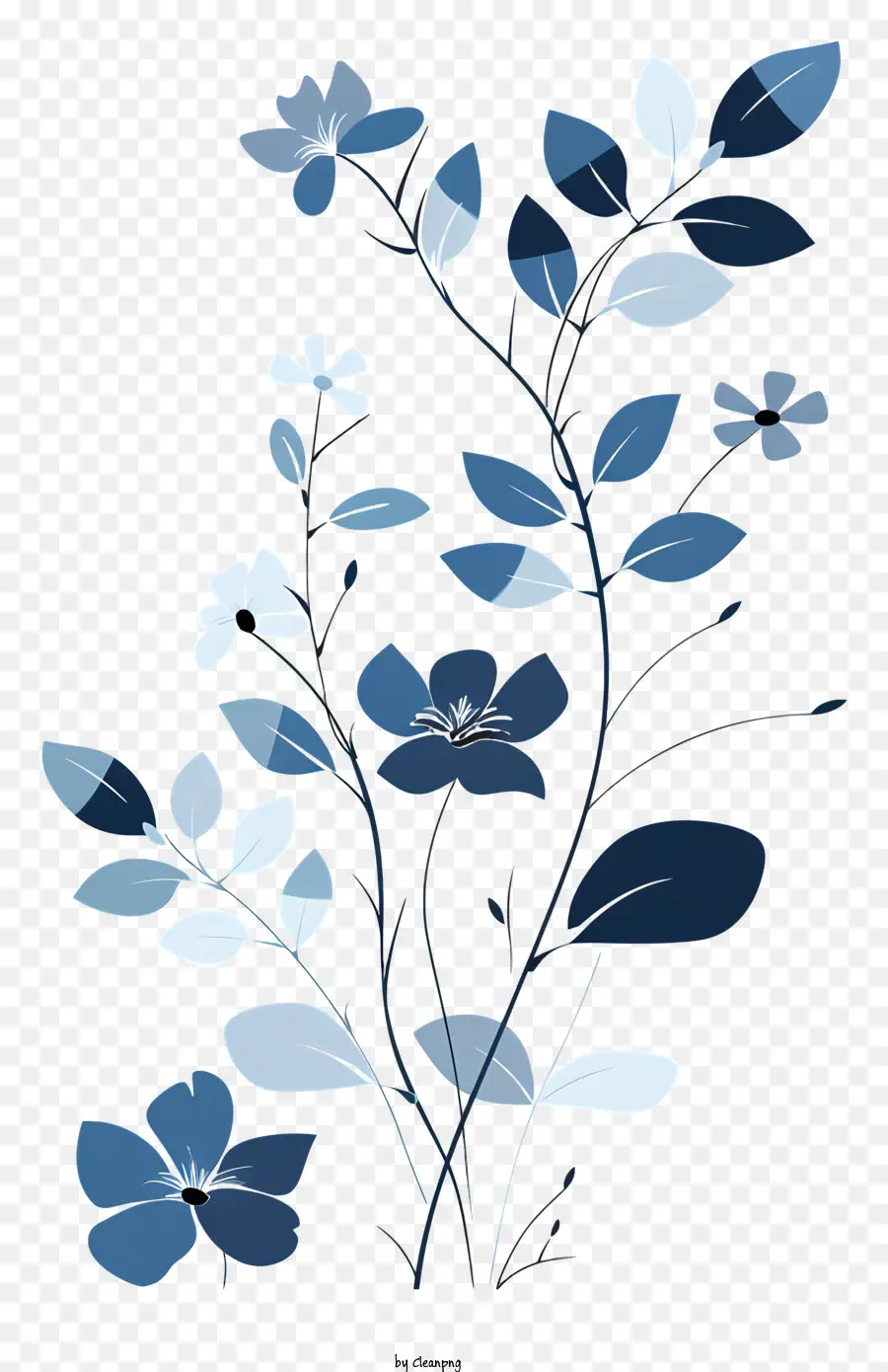 Videira Azul，Azul Desenho Floral PNG