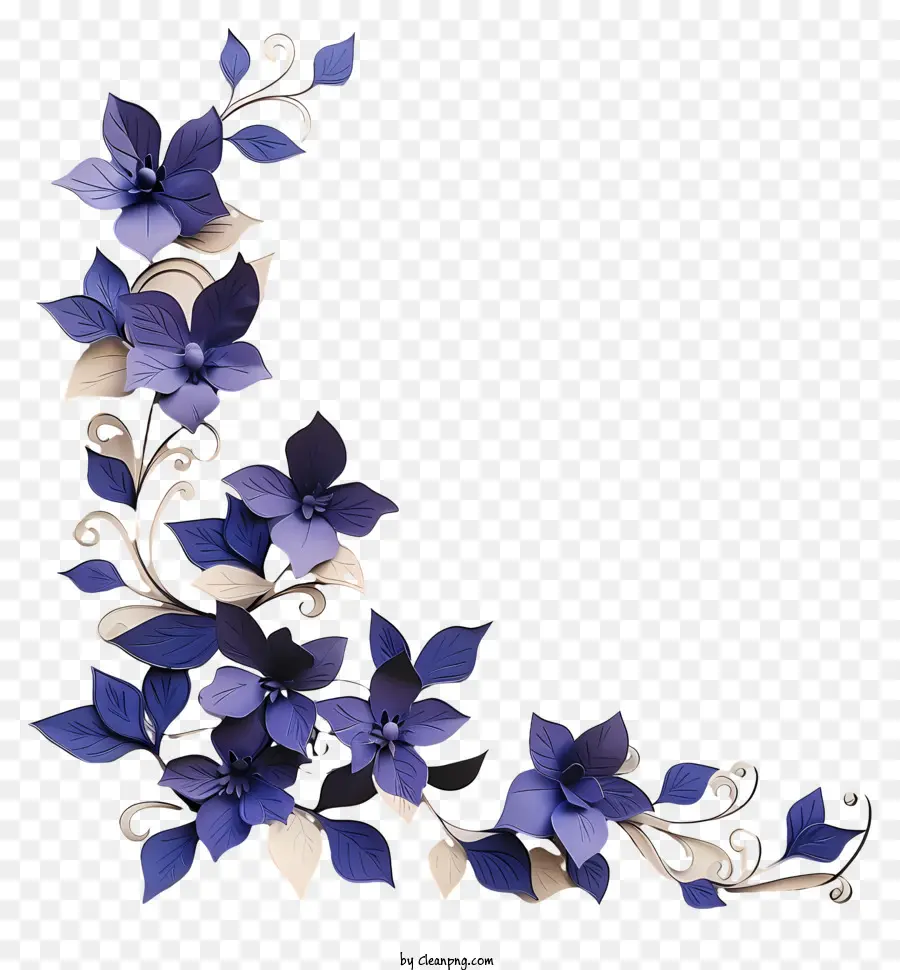 Videira Azul，Azul E Branco Flores PNG