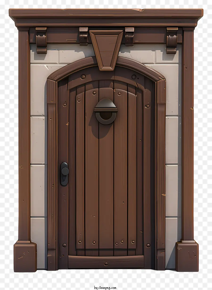 Porta De Madeira，Top Arqueado De Pedra PNG