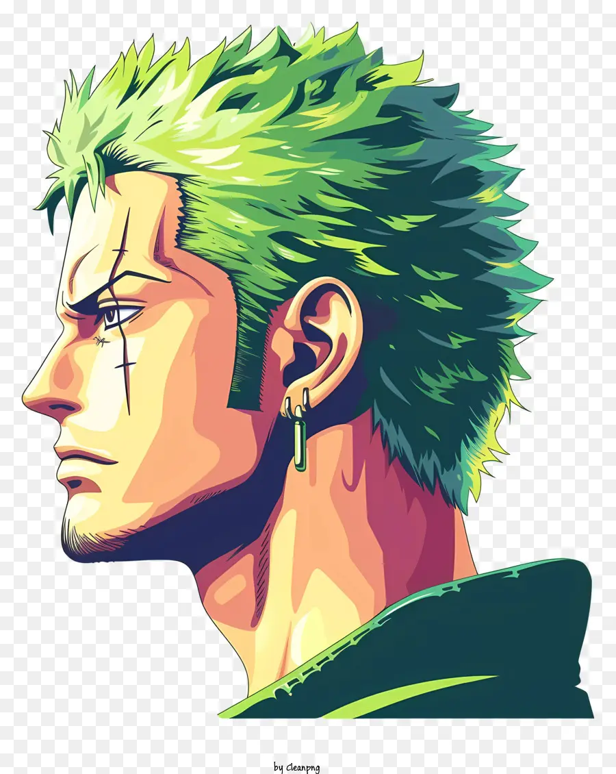 Uma Peça Roronoa Zoro，Mohawk Verde PNG