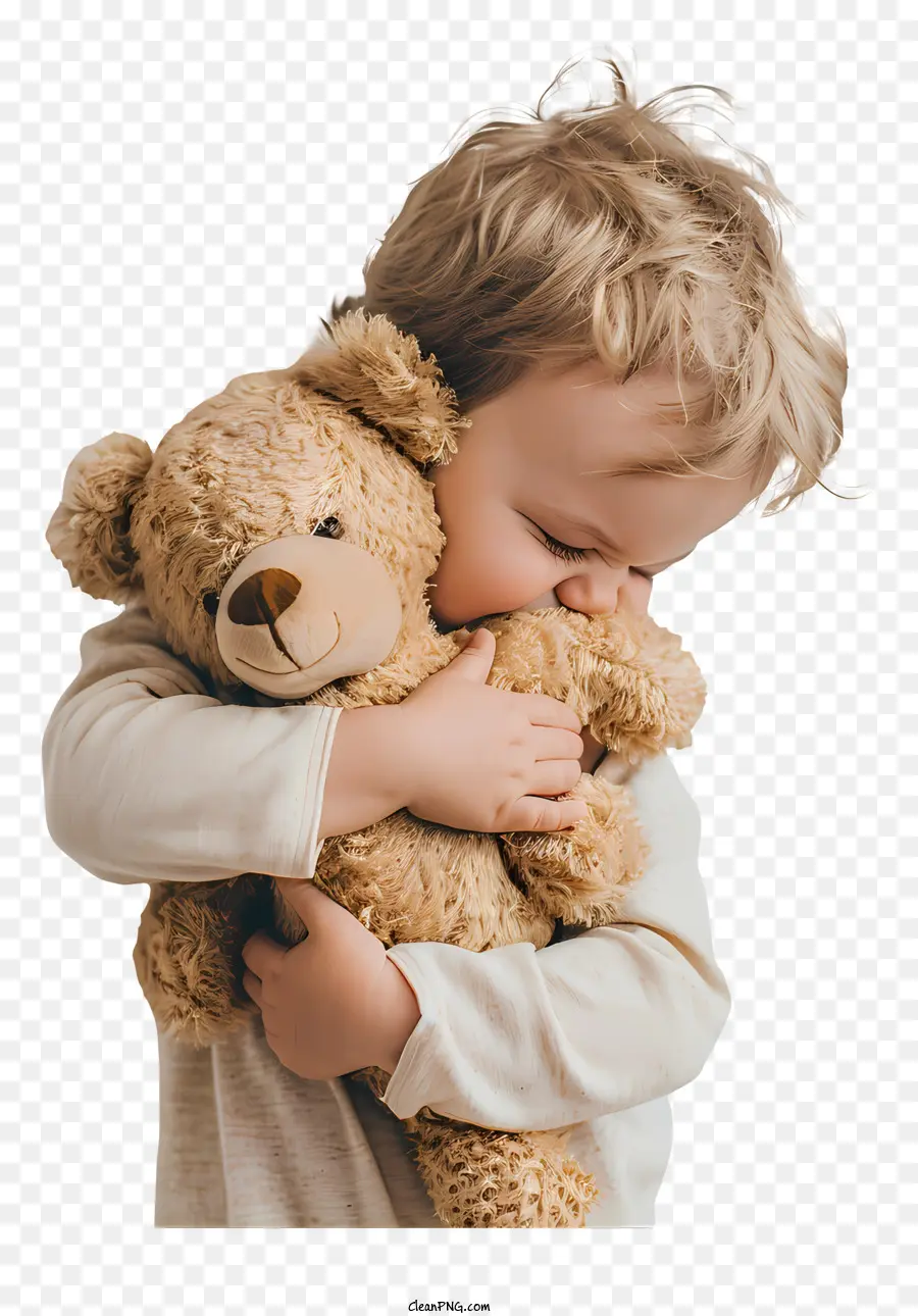 Bebê Abraçando Urso De Pelúcia，Criança PNG