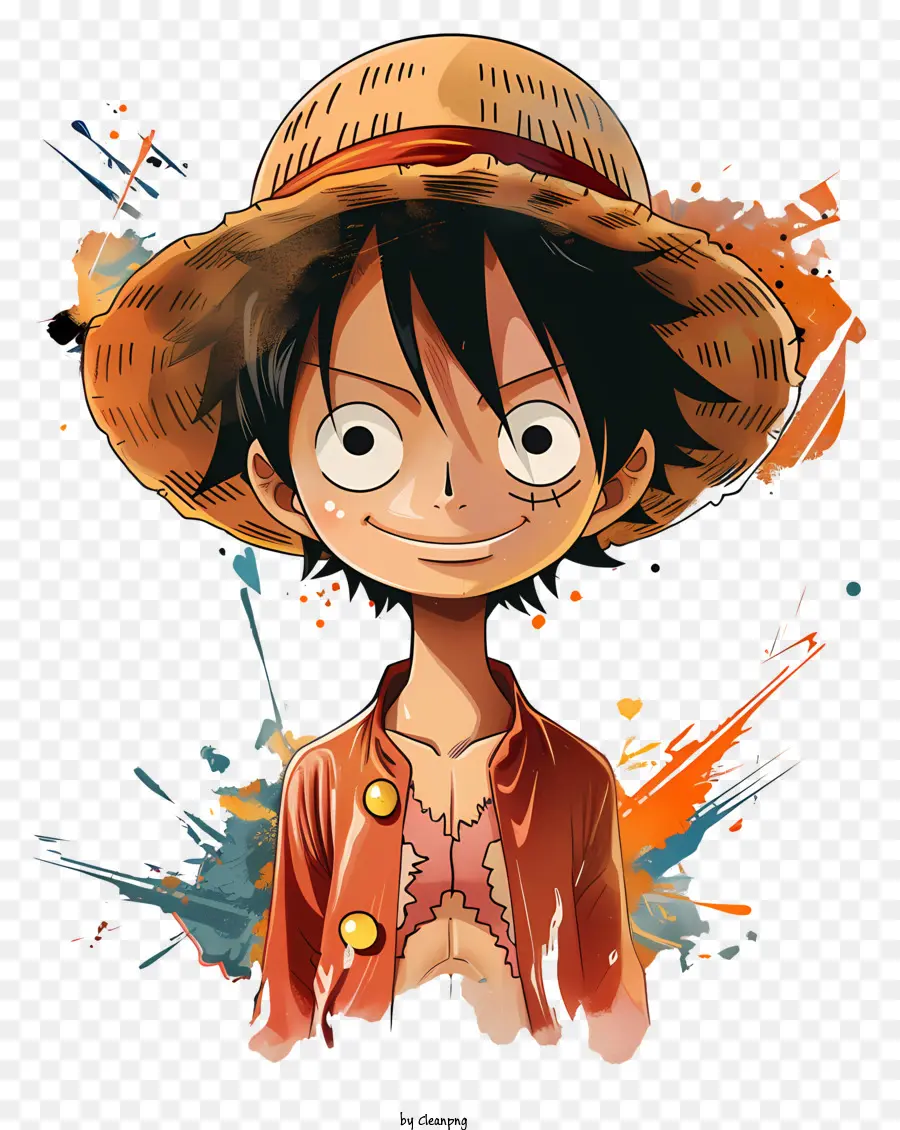 Luffy De One Piece，A Arte Abstrata PNG