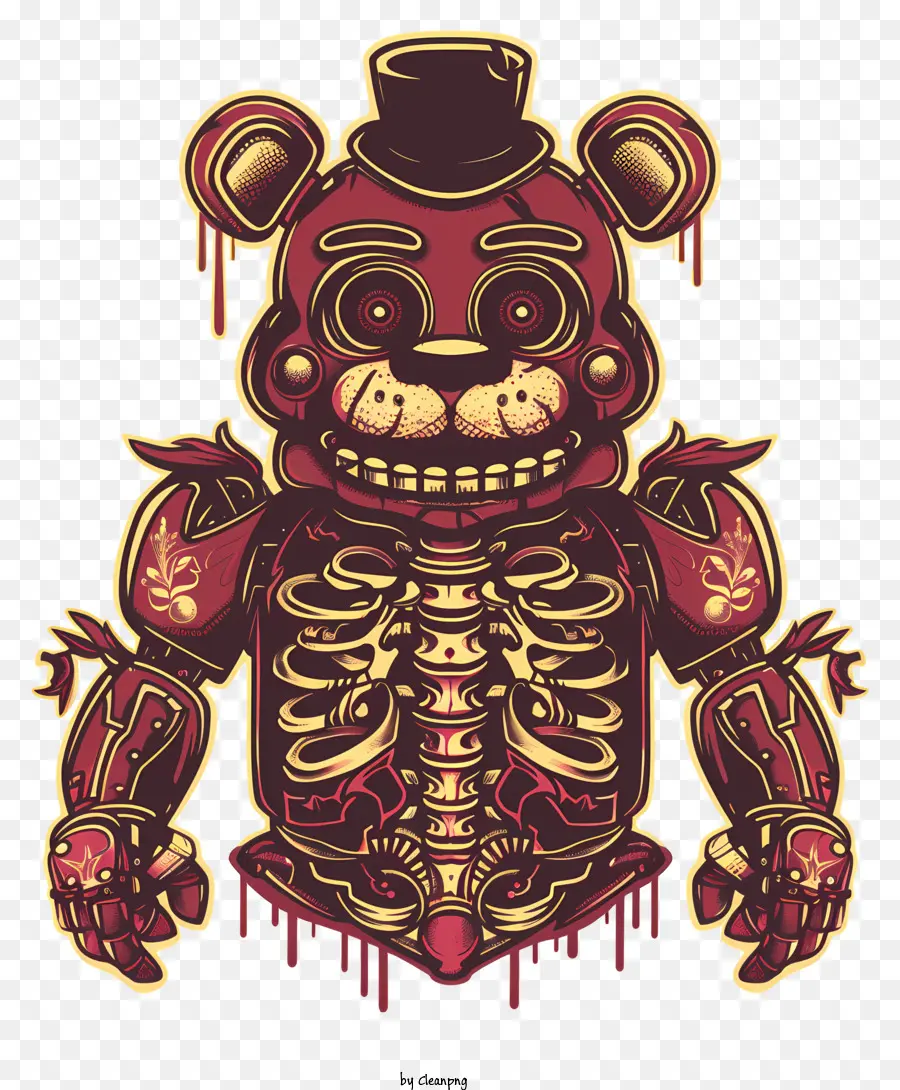 Freddy Fazbear，Caráter Esqueleto PNG