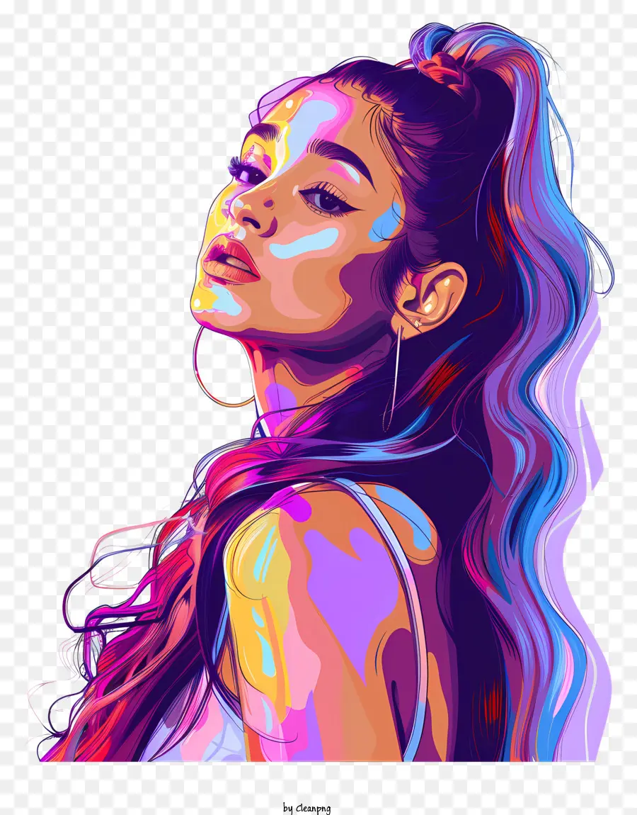 Ariana Grande，Pastel De Arte PNG