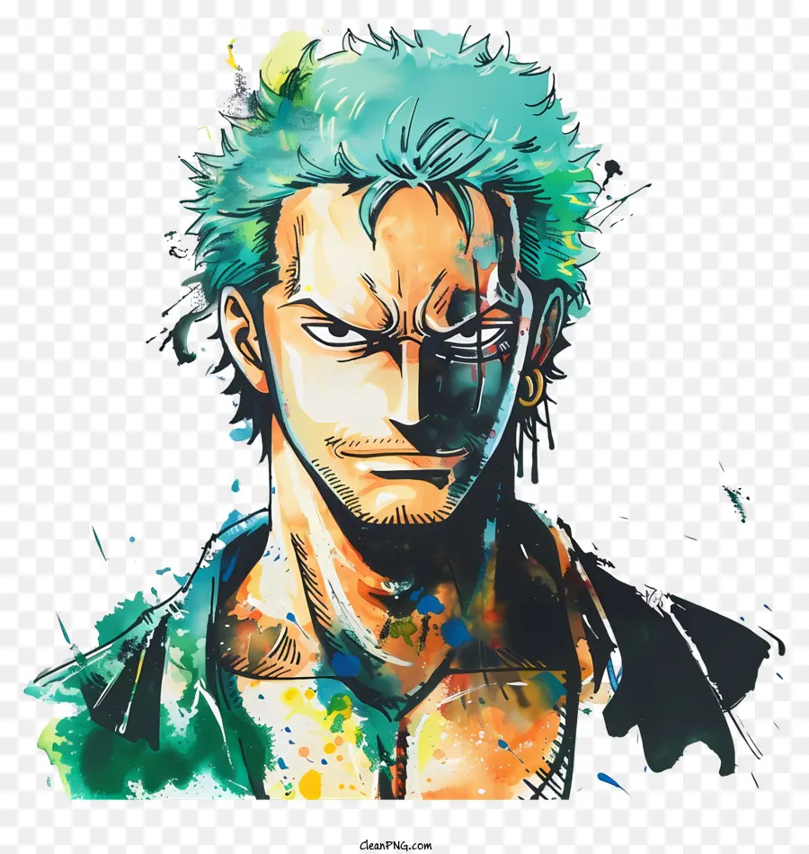 Uma Peça Roronoa Zoro，Cabelo Verde PNG