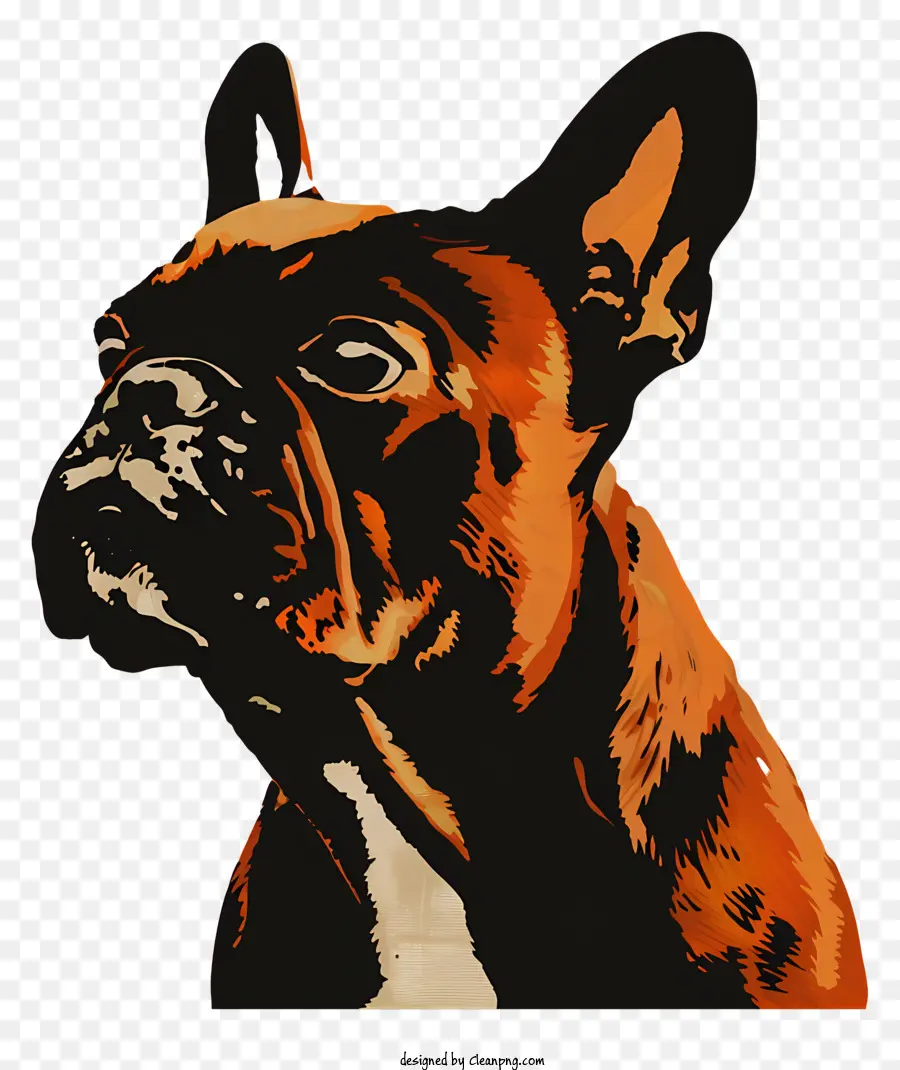 Bulldog Francês，Pintura Digital PNG