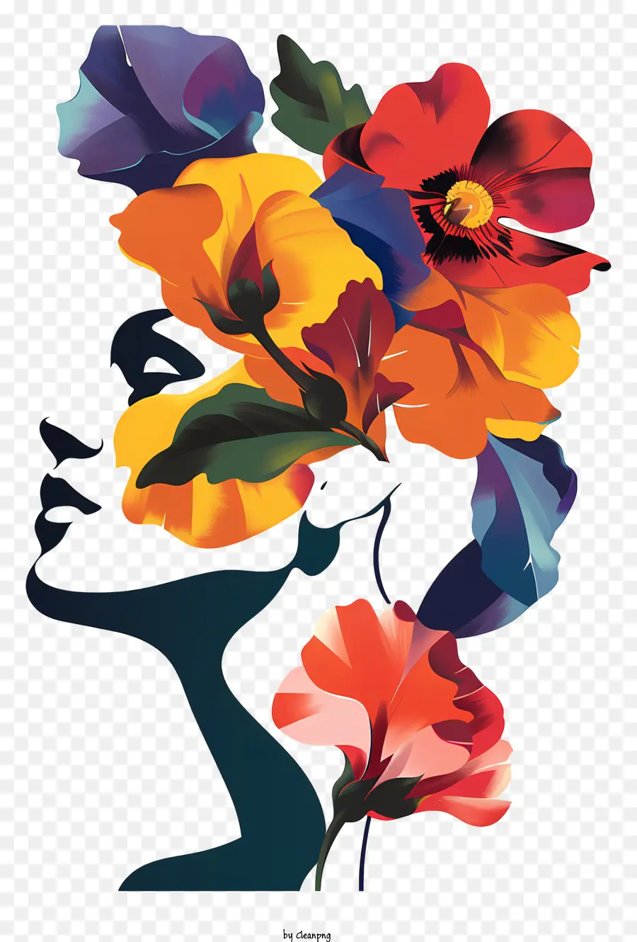 Arte Das Flores Do Dia Das Mulheres，Cabelo Floral PNG