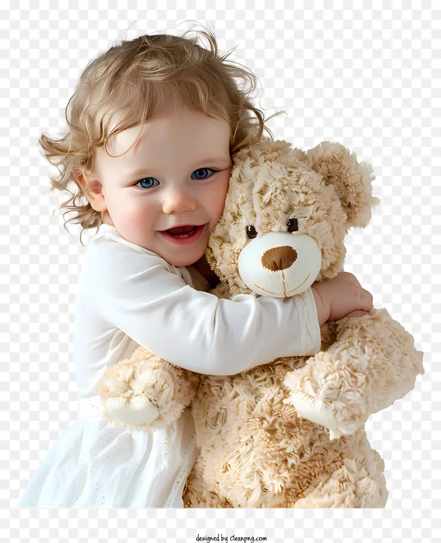 Bebê Abraçando Urso De Pelúcia，Urso De Pelúcia PNG