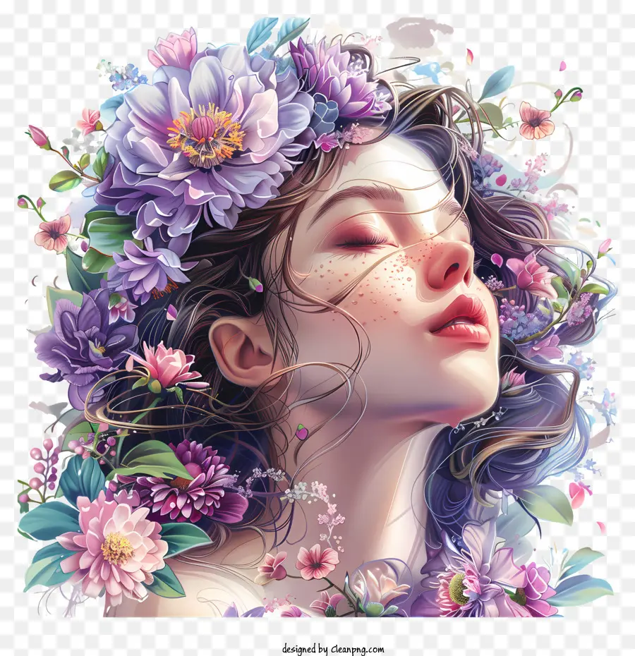 Arte Das Flores Do Dia Das Mulheres，Mulher PNG